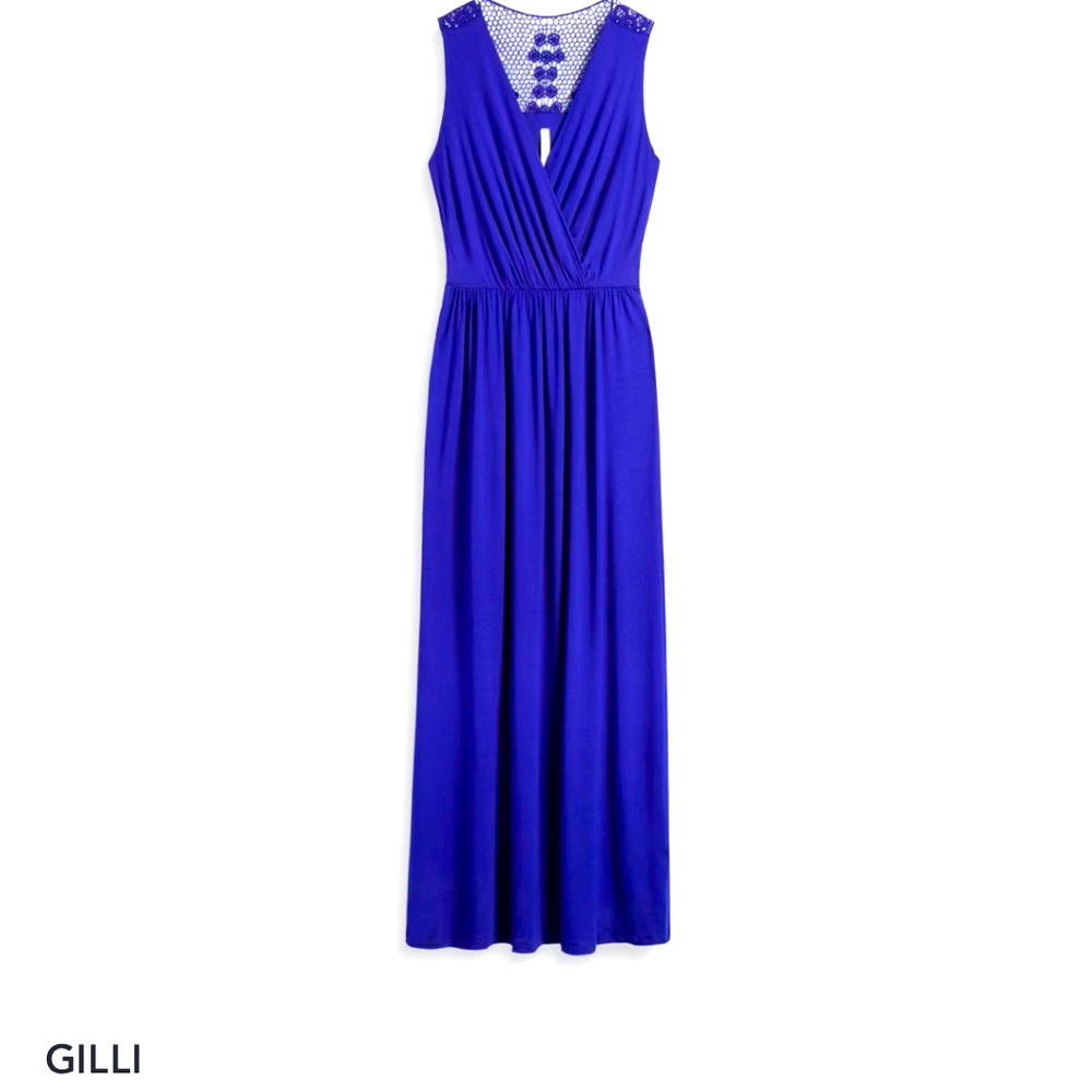 Never worn Gilli Lace Back Cotton Maxi Dress Navy Blue Size S